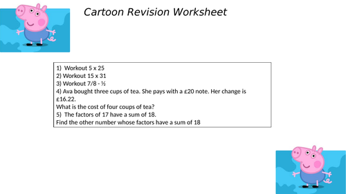 cartoon revision worksheet 94