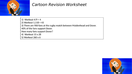 cartoon revision worksheet 95