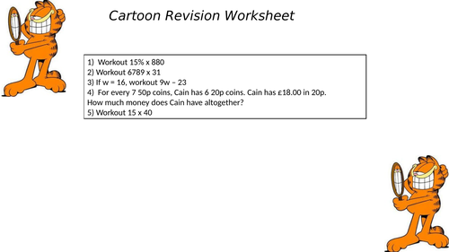 cartoon revision worksheet 96 | Teaching Resources