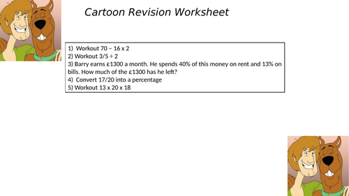 cartoon revision worksheet 101