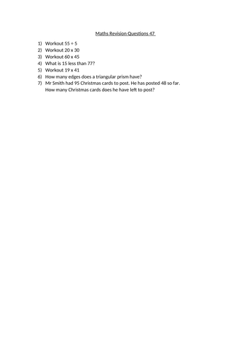 maths revision questions 47