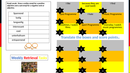 German retrieval task - TV programmes and opinions