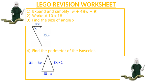 LEGO REVISION WORKSHEET 1