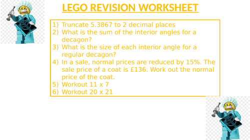 LEGO REVISION WORKSHEET 2