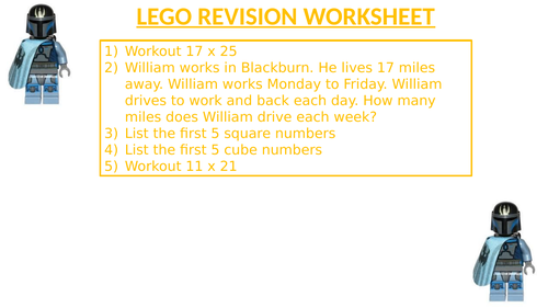 LEGO REVISION WORKSHEET 13