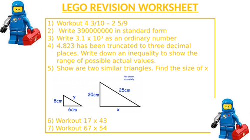 LEGO REVISION WORKSHEET 20