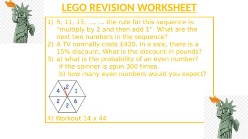 LEGO REVISION WORKSHEET 22