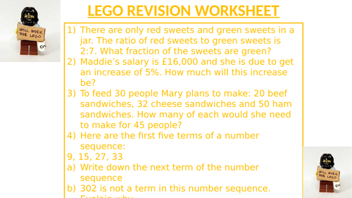 LEGO REVISION WORKSHEET 26