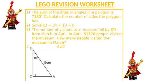 LEGO REVISION WORKSHEET 32