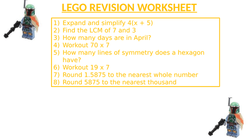 LEGO REVISION WORKSHEET 33