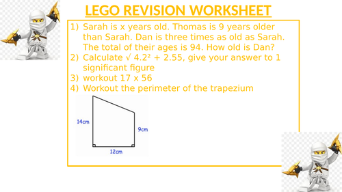 LEGO REVISION WOERKSHEET 34