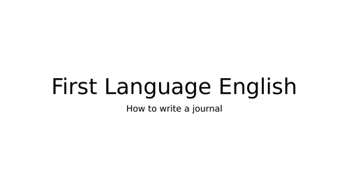 iGCSE English First Language - Journals