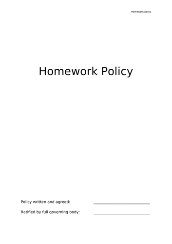 Whole school homework policy