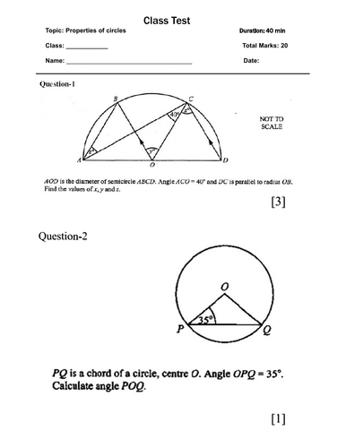 case study question of circle class 9