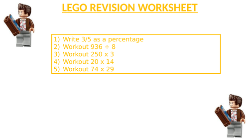 LEGO REVISON WORKSHEET 70
