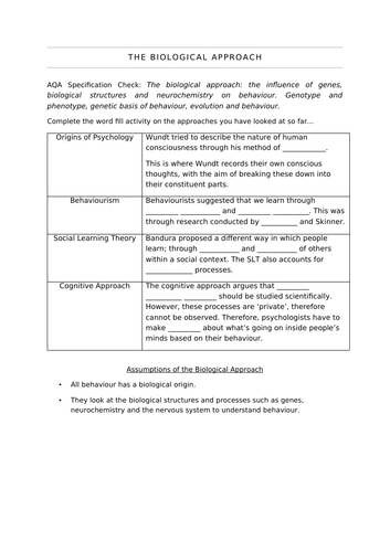 Biological Approach