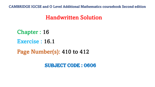 0606-Chapter 16- Kinematics-Solutions (Additional Mathematics)