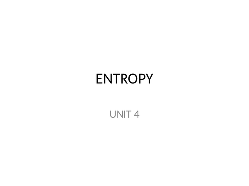 ENTROPY A LEVEL CHEMISTRY NOTES