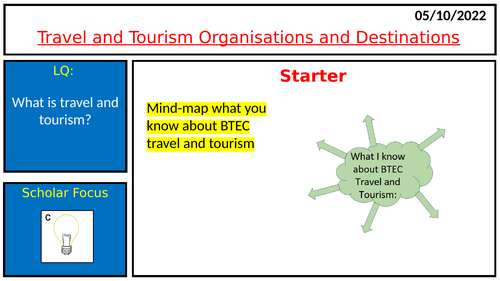 Intro to New BTEC Tech travel & tourism