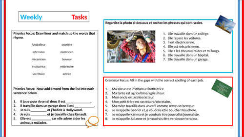 Jobs retrieval task and self quiz/vocab learner for KS3
