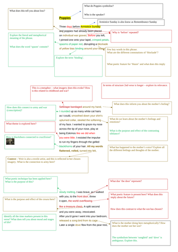Poppies - levelled annotated tasks