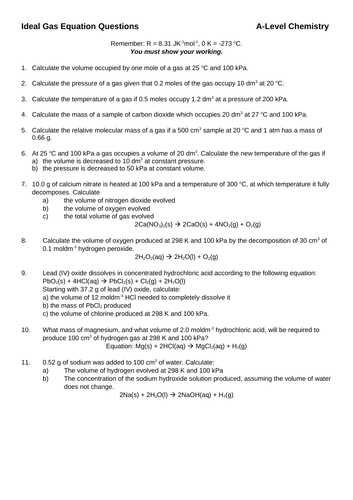 Ideal Gas Equation