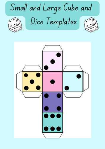 Dice and cube template bundle- various sizes