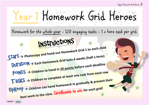 homework heroes display