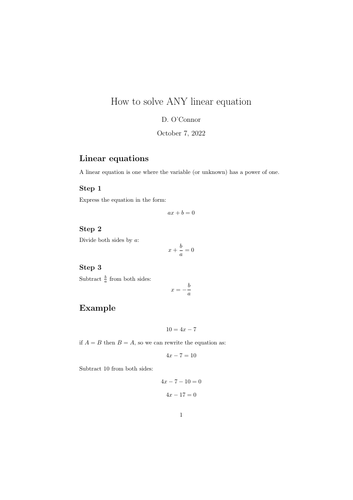 Solving linear equations