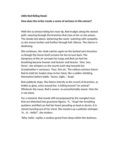 Setting Description- Little Red Riding Hood