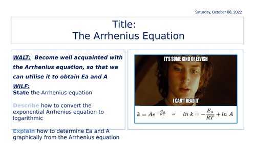 OCR Arrhenius Equation