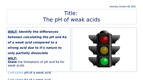 pH of Weak Acids