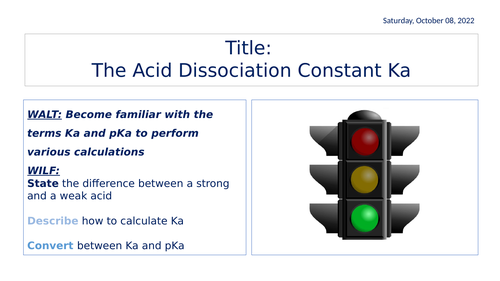 The Acid Dissociation Constant Ka