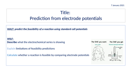 Predicting Electrode Potentials