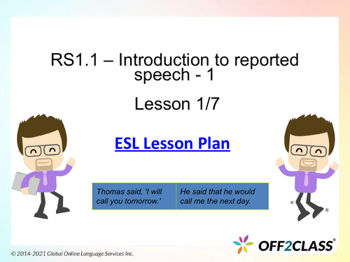 Reported Speech – Free ESL Lesson Plan