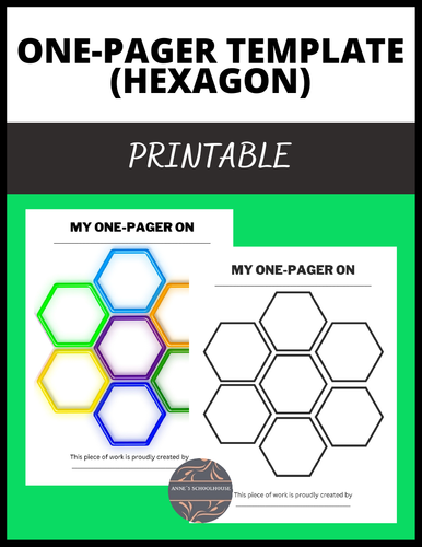 One-Pager Templates - Hexagon/Organizers/Summary/Information Text