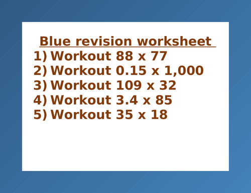 BLUE REVISION WORKSHEET 1