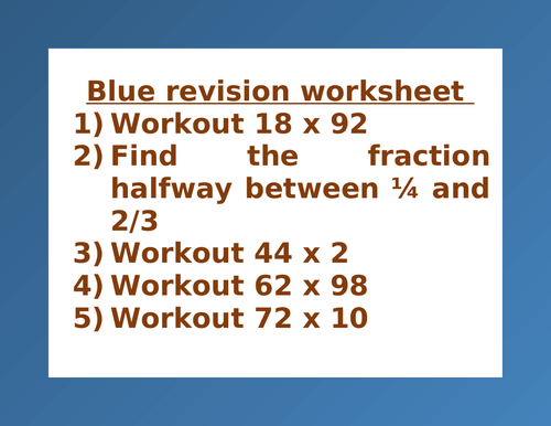 BLUE REVISION WORKSHEET 2