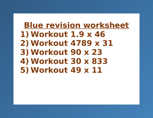 BLUE REVISION WORKSHEET 7