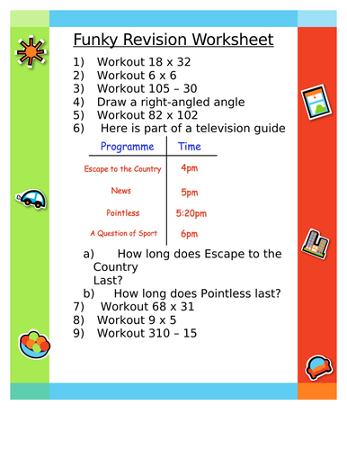 FUNKY REVISION WORKSHEET 1