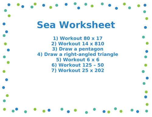 SEA REVISION WORKSHEET 8