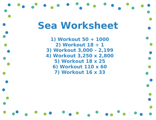 SEA REVISION WORKSHEET 10