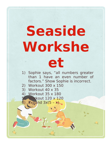 SEASIDE WORKSHEET 1