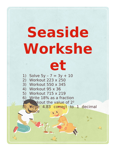 SEASIDE WORKSHEET 2