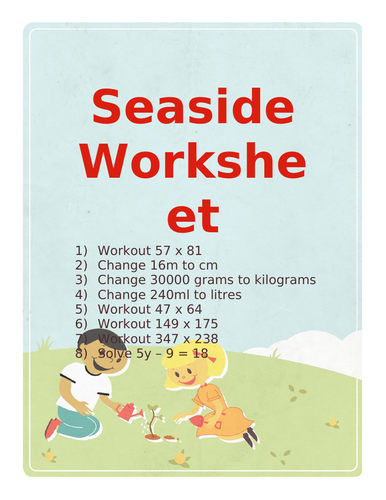 SEASIDE WORKSHEET 3