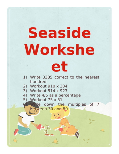 SEASIDE WORKSHEET 6