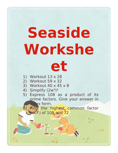 SEASIDE WORKSHEET 7