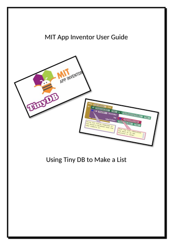 MIT App Inventor User Guide - Making To Do List using TinyDB