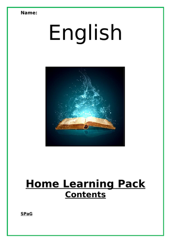 English booklet: Reading/Writing/SPaG/