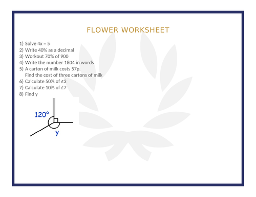 FLOWER WORKSHEET 10